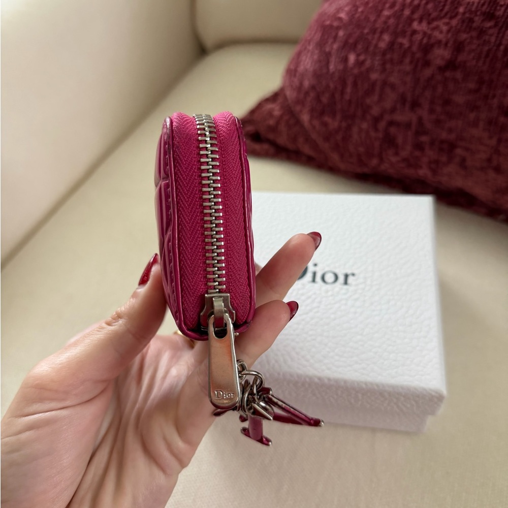Dior Pink Zip Keychain Wallet & Cardholder - Picture 7 of 10